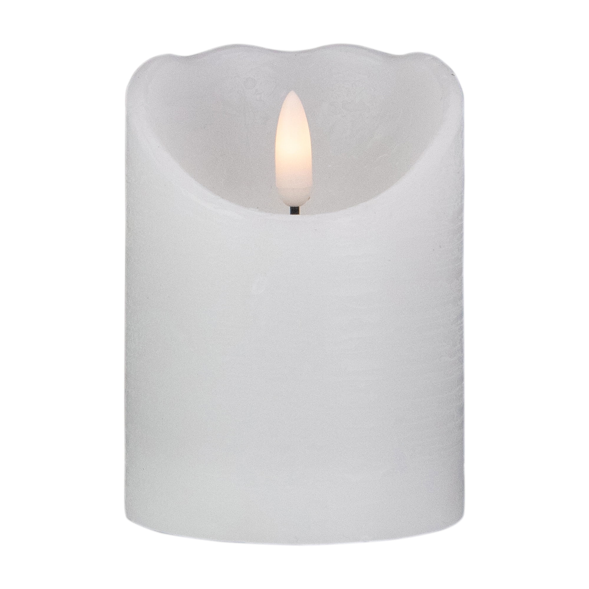 Northlight 4" LED White Flameless Battery Operated Wax Candle