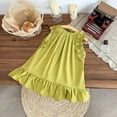 thumbnail image 2 of Edvintorg Toddler Girls' Dresses Summer Casual Round Neck Flying Sleeve Princess Dress Kids Dresses for Girls 6Months-8Years, 2 of 3
