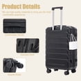 thumbnail image 5 of Merronix 28" ABS Hard Shell Large Travel Checked Luggage with 360° Spinner Wheels, Hardside Suitcase with Combination Lock and Side Hooks, Black, 5 of 17