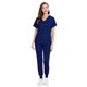 thumbnail image 1 of Traje quirúrgico de cuello dividido para mujer, ropa de mano con cepillo elástico para hospital, ropa de trabajo de enfermera de manga corta con estampado, 1 of 6