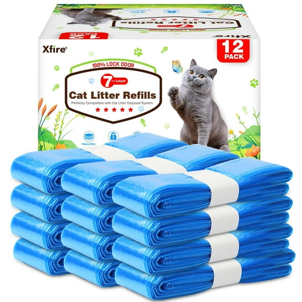 Bolsas de recarga de arena para gatos Xfire, paquete de 12, 100% arena antiolor
