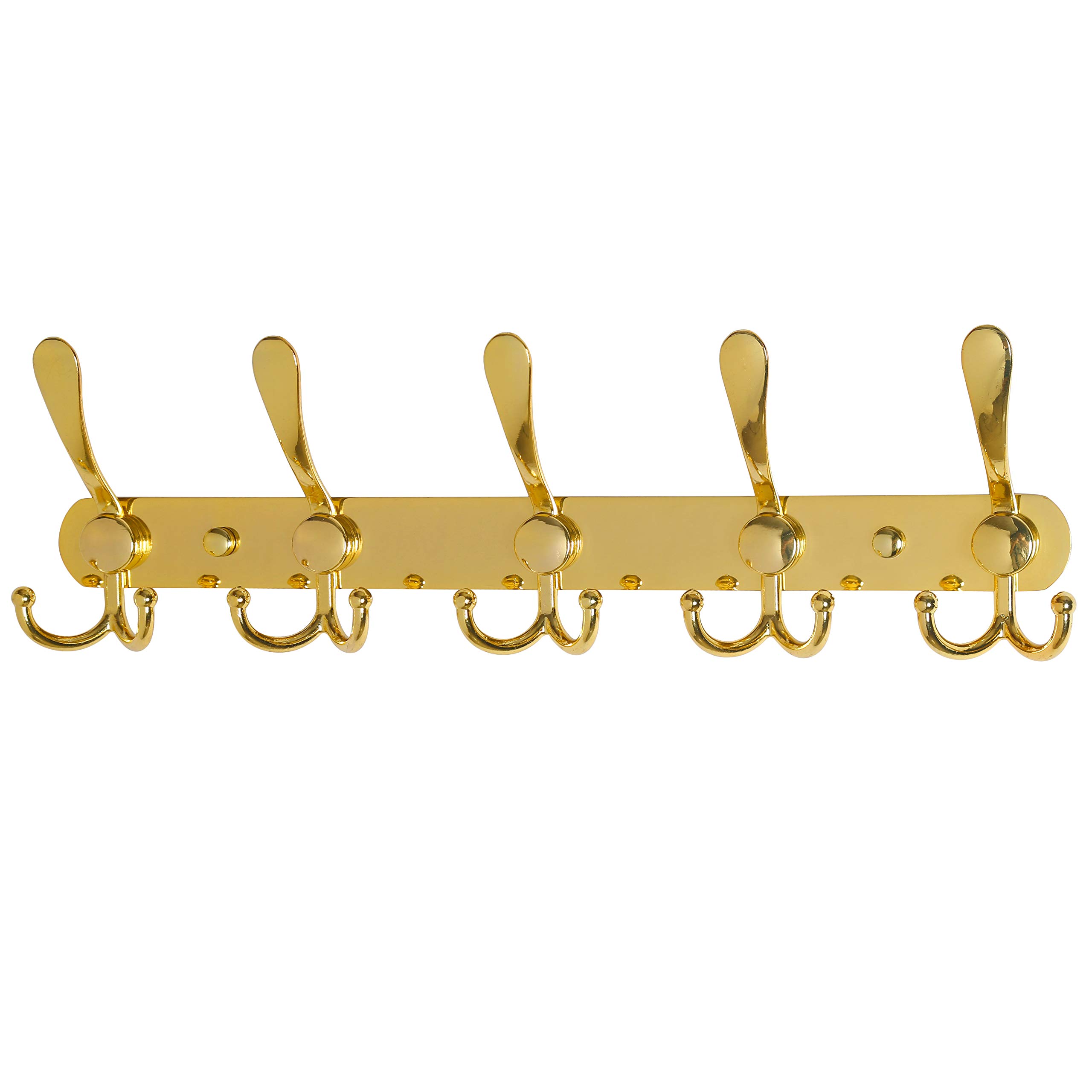 Coat Rack Wall Mounted 5 Tri Hooks, Heavy Duty, Stainless Steel