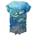 thumbnail image 5 of DDAPJ pyju Novelty Graphic Tees for Women Sea Turtle Print Short Sleeve V Neck T-shirts Summer Casual Beach Vacation Tee Tops Birthday Gifts Prime Blue XXL, 5 of 6