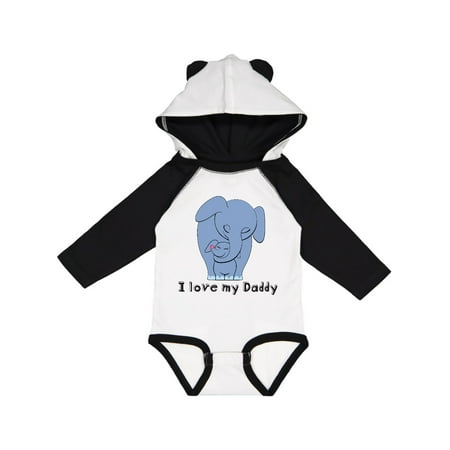 

Inktastic I Love my Daddy Elephant Blue Gift Baby Boy Long Sleeve Bodysuit