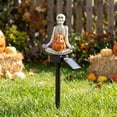 thumbnail image 4 of Tuvgenk Pumpkin, Skeleton solar garden lights outdoor Dusk till Dawn Walkway Light LED Resin Multicolor decorative garden stakes lights, 4 of 7