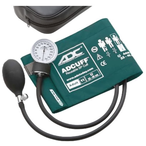 ADC Prosphyg 760 Pocket Aneroid Sphygmomanometer with Adcuff Nylon Blood Pressure Cuff, Adult, Teal