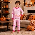 thumbnail image 4 of WOYY Girls Halloween Pajama Set Candy Skeleton Print Long Sleeve Sleepwear Set, Sizes 2-10, 4 of 6