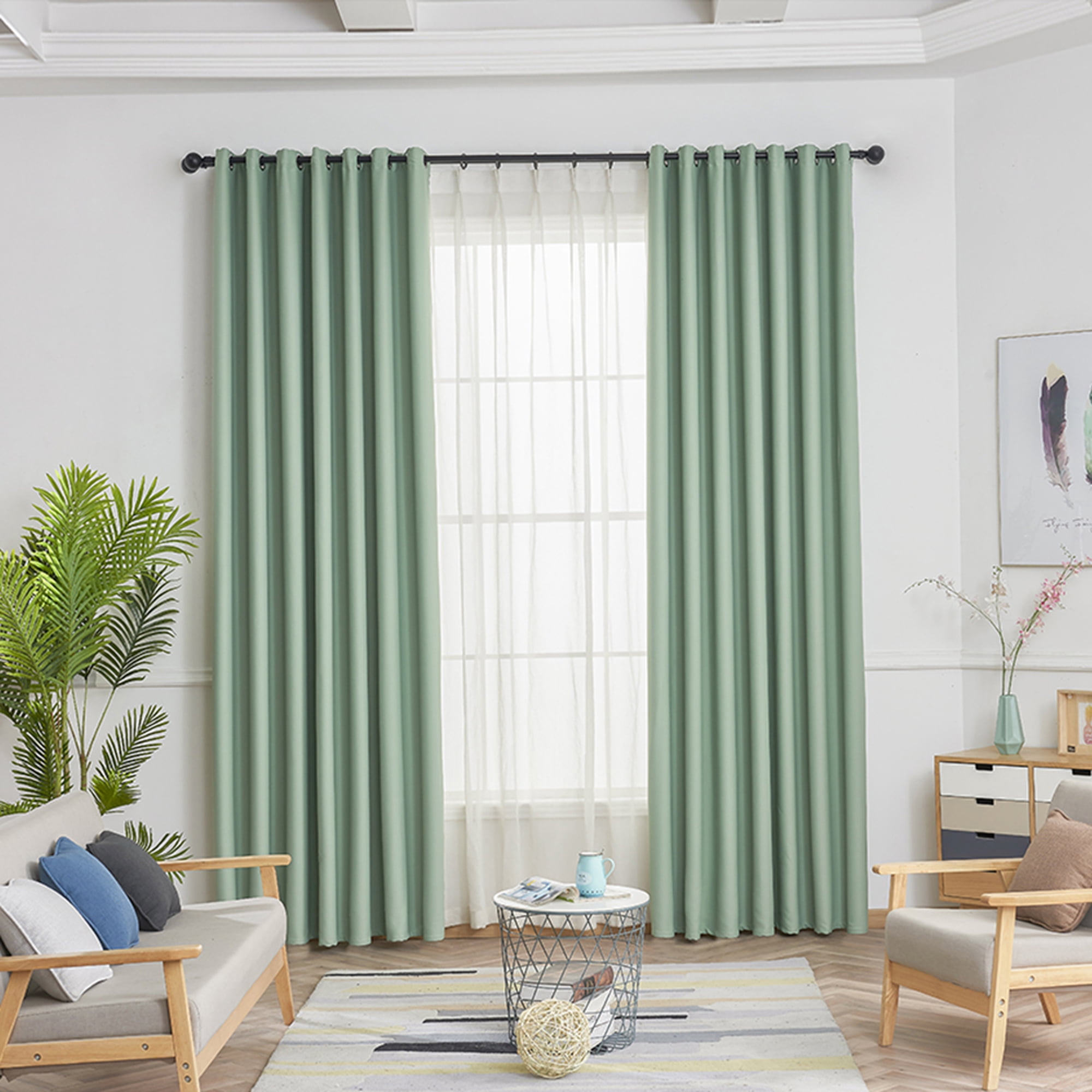 THERMAL BLACKOUT CURTAINS EYELET RING TOP LIVING ROOM BEDROOM HOME DECOR ENERGY EFFICIENT BLACKOUT CURTAIN PANEL Walmartcom Walmartcom