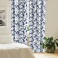 thumbnail image 2 of Ambesonne Fish Curtains, Eastern Traditional Animal, Pair of 28"x63", Dark Blue White, 2 of 5