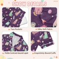 thumbnail image 4 of FORMRS Kids Short Sleeve Top and Pants Pajama Set Unisex Satin 2-Piece Sleepwear, Sizes 11-12Y, Purple Space Cat Pattern, 4 of 8