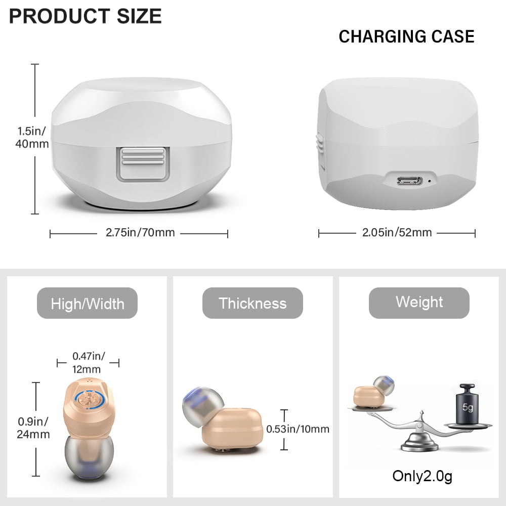 Adofi Hearing Aids for Seniors, Rechargeable Personal Sound Amplifiers for Severe Hearing Loss, Hearing Amplifiers for Adults with Noise Cancelling, Magnetic Charging Case