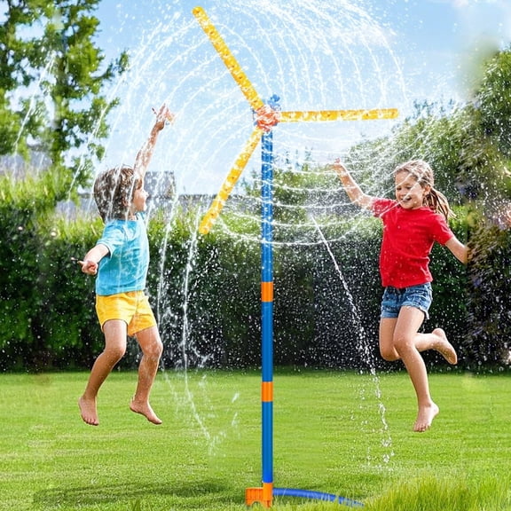 PMHZI Windmill Sprinkler Water Toy for Kids, 360° Rotating Outdoor Spray with 36 Holes, Lawn Sprinkler for Toddlers, Backyard Summer Play