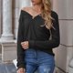 thumbnail image 3 of ICHUANYI Clearance Women's And Winter Fashion Solid Knitted Button Tops T-shirt ICHUANYI "ICHUANYI", 3 of 8