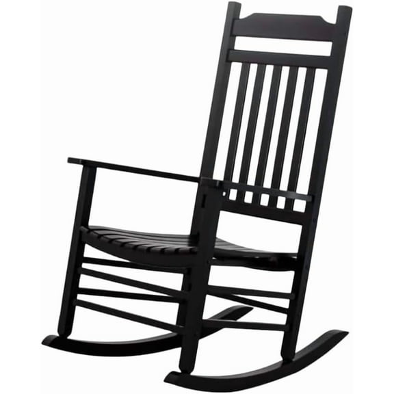 Wooden Porch Rocking Chairs Outside Outdoor Rockers for Adults Furniture for Living Room Patio Lounge Garden Indoor Black