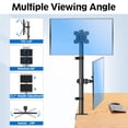 thumbnail image 3 of HOMOUNT Dual Monitor Stand, Vertical Monitor Desk Mount for 2 Max 32 inch Stack Screen Monitors, Height Adjustable, Swivel, Tilt, up to 17.6lbs, 3 of 8