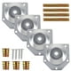 thumbnail image 4 of Juego de 4 placas de fijación para patas angulares de muebles, tornillos para conexión de patas de madera maciza (plateado), 4 of 8