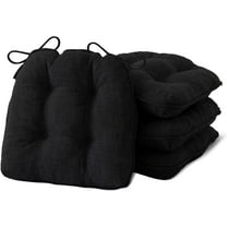 Chair Cushions for Dining Chairs Set of 4, Kitchen Chair Cushions, Chair Pads with Ties and Non Slip Backing, Tufted Memory Foam Seat Cushion 4 Pack, 15.5" x 15.5" x 4", Black, Halloween