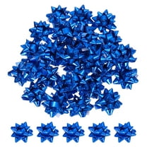 Uxcell Mini Star Gift Bows, 100 Count Small Laser Bows Blue
