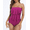 Wine Time, variant on Hilor Women's Removable Strap One Piece Swimsuits Bandeau Swimwear Layered Flounce Bathing Suits