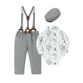 thumbnail image 2 of SANMIOI Infant Baby Boy Clothes 0-24 Months Gentleman's Suit Outfit Formal Shirt Suspender Pants Hat Bowtie 4pcs, 2 of 7