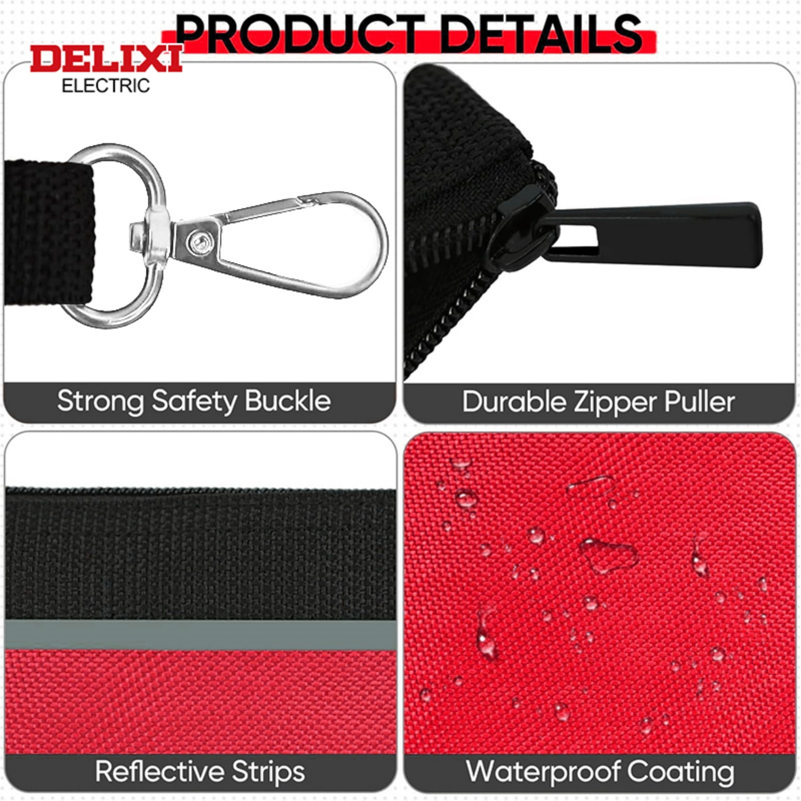 Tool Pouches with Zipper, 1680D Double-layered Oxford Small Tool Bags, Waterproof Utility Bag Zipper Pouch for Tool Organizers and Storage (6 Pack Combo)