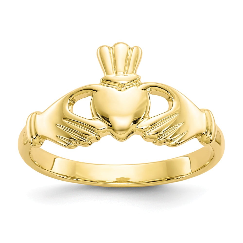 Diamond2Deal - 10k Yellow Gold Polished Two Hands Holding Heart ...