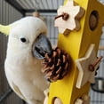thumbnail image 6 of Wooden Parrot Shredder Toy with Pinecones for Cockatoos and Parakeets Cage Hanging Grinding Activity Accessory, Yellow, 6 of 7