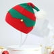 thumbnail image 3 of Sombrero de Papá Noel de empalme rojo y verde clásico, decoración de campanas de bola de felpa, gorro de lana de punto, gorro de Navidad para padres e hijos, Otoño e Invierno, 3 of 4