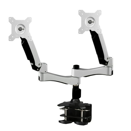 UPC: 0650177302904 | Amer Networks Articulating Dual Monitor Mount  Silver
