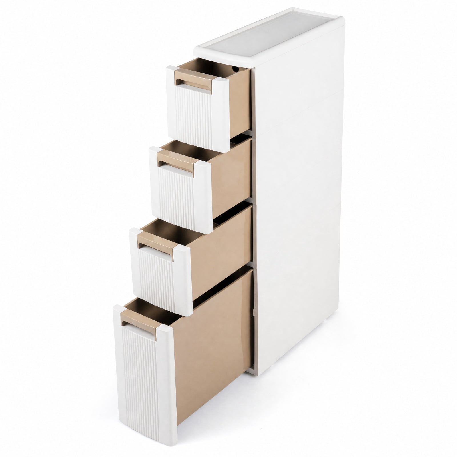 Vebreda Freestanding Bathroom Storage Cabinet, Narrow Storage Cabinet with Drawers and Removable Dividers, Multi-Layered Storage