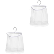icolorfuled 2pcs Hanging Mesh Bag Multi-functional Mesh Laundry Bag Clothespin Bag Kitchen Mesh Pouch
