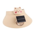 thumbnail image 2 of CaiYueKe Cute Animation Sun Visor Hat with Built In Solar Powered Fan, Wide Brim Sun Protection Hat, Adjustable Outdoor Hat for Adults, Beach Hiking Gardening Hat, UV Protection Cooling Hat, 2 of 7