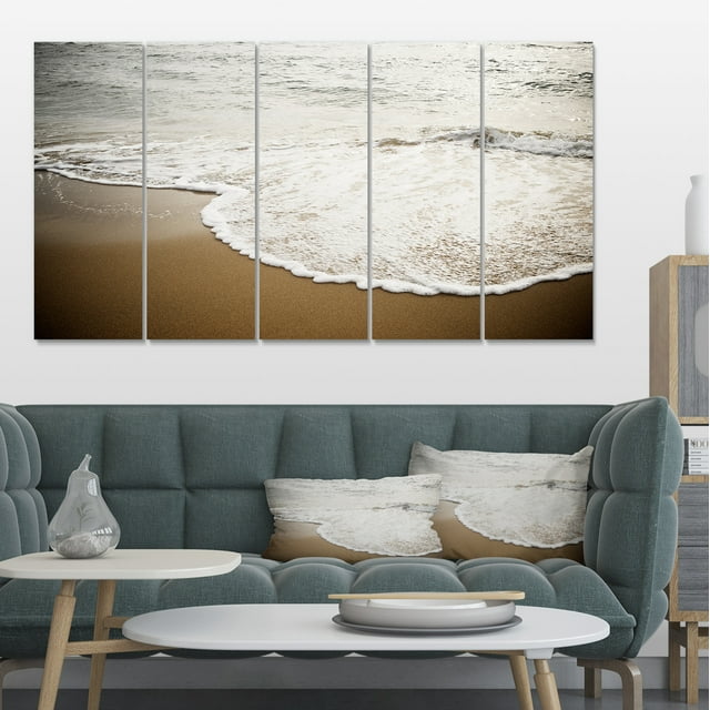 Close up Waves in Mediterranean Sea - Seashore Canvas Art Print