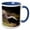 Blue/White, variant on 3drose, Striped Skunk Wildlife, Hill Country, Texas - Na02 Rnu0263 - Rolf Nussbaumer, 11oz Two-tone Yellow Mug