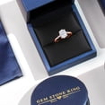 thumbnail image 4 of Gem Stone King 18K Rose Gold Plated Silver White Moissanite Ring for Women (3.03 Cttw, Gemstone, Oval 10X8MM, Size 8), 4 of 4