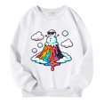 thumbnail image 3 of Boys Sweatshirts Kids Graphic Loose Crew Neck Long Sleeve Pullover Hoodless Sweatshirt White 7-8 Years, 3 of 4
