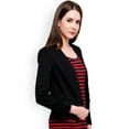 thumbnail image 4 of Pannkh Women's Black Solid Blazer With Open Shawl Collar, 4 of 7
