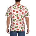 thumbnail image 3 of Bixox Men's Strawberries And Leaf Printed Short Sleeve Skinny Athletic T-Shirt, 3 of 6