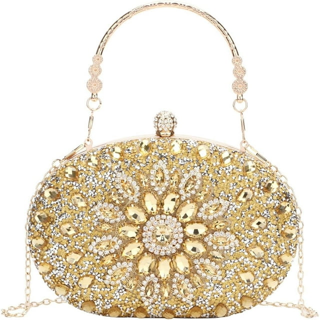 LHSHID Pochette en Cristal pour Femmes Sac à Main de Soirée en Strass pour Mariage Fête