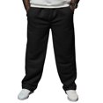 thumbnail image 5 of LWavelet Men's Vertical Striped Wide Leg Joggers - Drawstring Waist Soft Fabric Trendy Casual Daily Pants Black L, 5 of 5