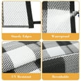 thumbnail image 6 of Hasoo 9' x 18' Black/White Outdoor Rug Plastic Straw Rug Geometric Grid Carpet Waterproof PP Tube Woven Portable Mat for Patio Decor, Balcony, Picnic, 6 of 6