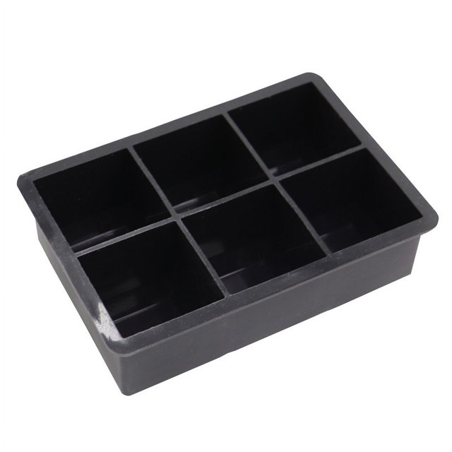 Cubitos de hielo geosintéticos de silicona, paquete de 6, caja de alimentos de rejilla grande, paquete de 6 cubitos de hielo de silicona, molde de silicona para cubitos de hielo cuadrados
