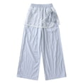 thumbnail image 4 of Xijirk Girls Casual Pants Summer Style Soft Comfortable Lightweight Elastic Waist Solid Color Daily Wear Trousers for Toddler Kids,12-13 Years, 4 of 4