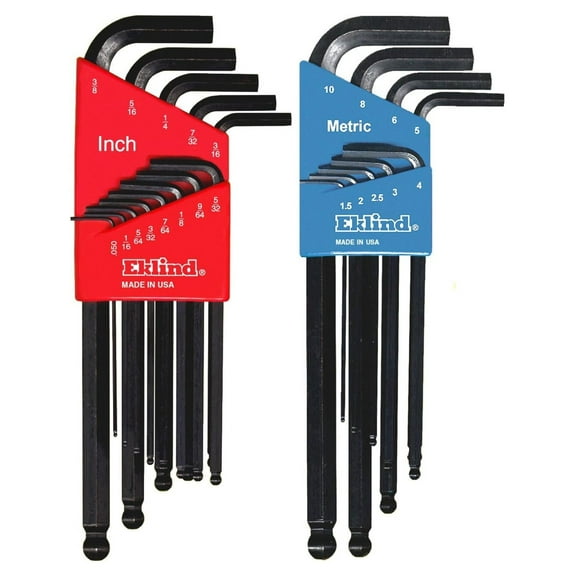 Eklind 13222 -Hex L-Key allen wrench Combo- Inch / MM (2 sets 22pc), 22-piece set