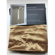 Luxury Home Textiles Bridget 5 Piece Crushed Satin Curtain Set with Beaded Austrian Valances (Gold)
