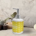 thumbnail image 3 of Ambesonne Yellow Soap Dispenser & Toothbrush Holder Set, Vibrant Stars Fun Retro, 2 Pcs, White Yellow, 3 of 6