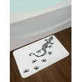 thumbnail image 2 of Gecko Bath Mat, Monochrome Composition of a Lizard with Footprints Simplistic Exotic Wildlife, Plush Bathroom Decor Mat with Non Slip Backing, 29.5" X 17.5", Black and White, by Ambesonne, 2 of 2