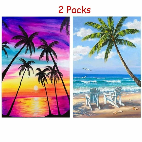 HsdsBebe Sunset on Sea DIY 5D Diamond Art Craft Kit (2 Piece)