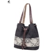 thumbnail image 3 of PULLIMORE Women Casual Canvas Handbags Hobo Printing Crossbody Shoulder Tote Bags Retro Messenger Bag (Black), 3 of 10