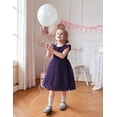 thumbnail image 3 of Oudiya Toddler Girls Lace Tutu Dress 3 Layer Tulle Ruffle Sleeve Summer Flower Girl Wedding Birthday Dress, 3 of 7